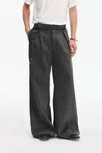 Herringbone Pleated Trousers