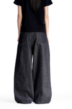 Creased Raw Straight Jeans