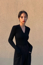 Long-Sleeve V-Neck T-Shirt