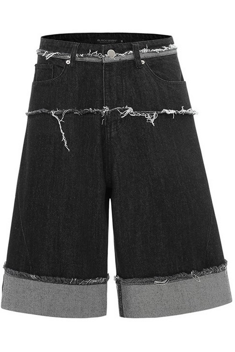 Cuffed Hem Denim Shorts - EU Only