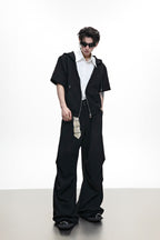 Wrinkled Patchwork Layered Trousers