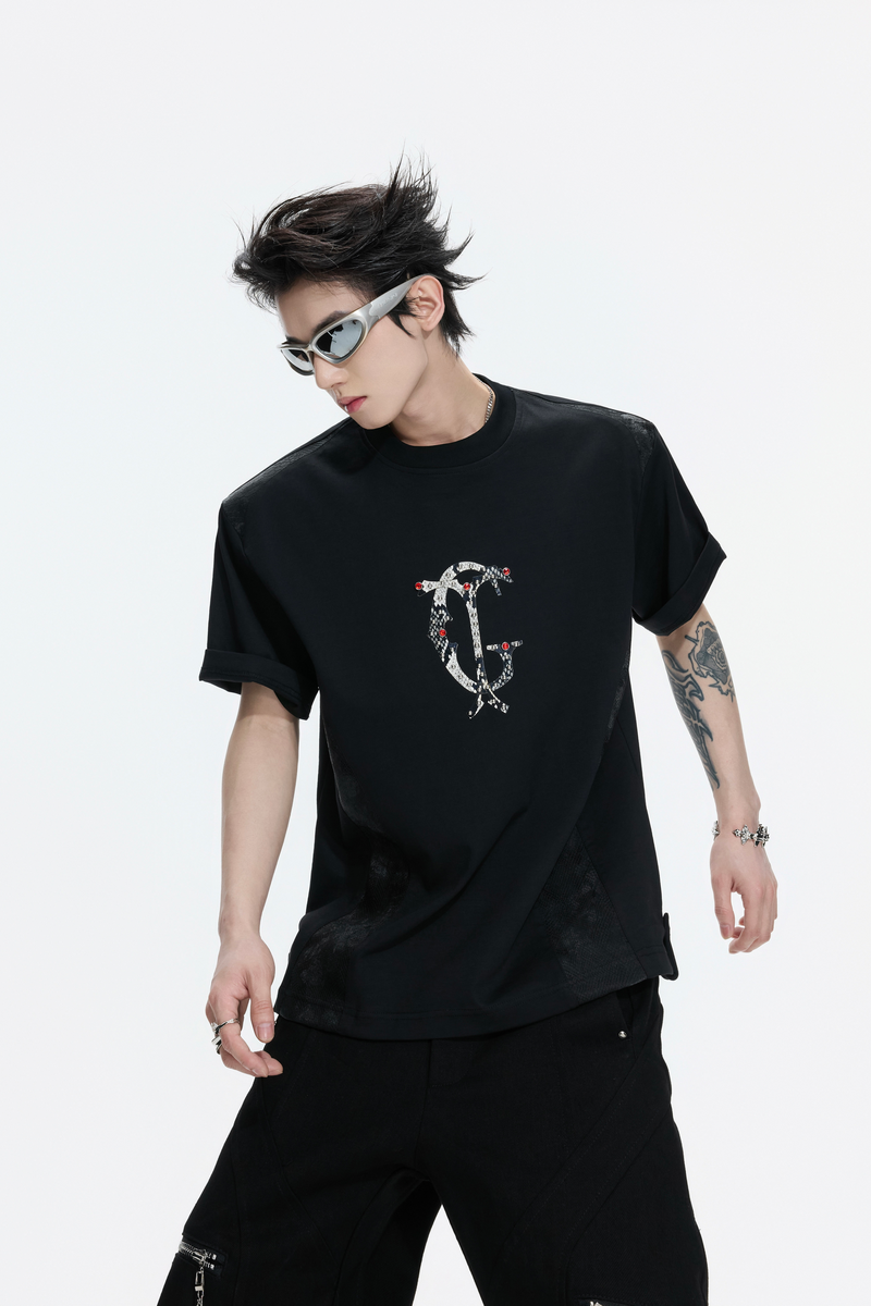 Snakeskin Patchwork T-Shirt