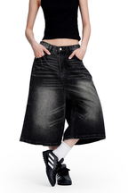 Black Denim Shorts