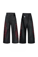 Double Waist Rhinestone Jeans