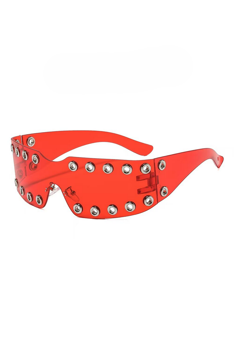 Y2K Oversized Shield Studded Sunglasses