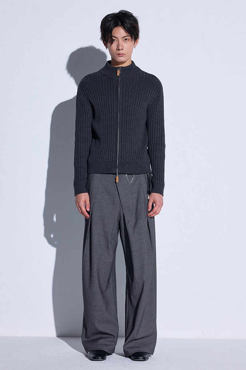 Layered Pleated Wide Pants