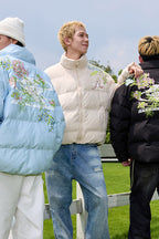 Floral Logo Embroidered Puffer Jacket - EU Only