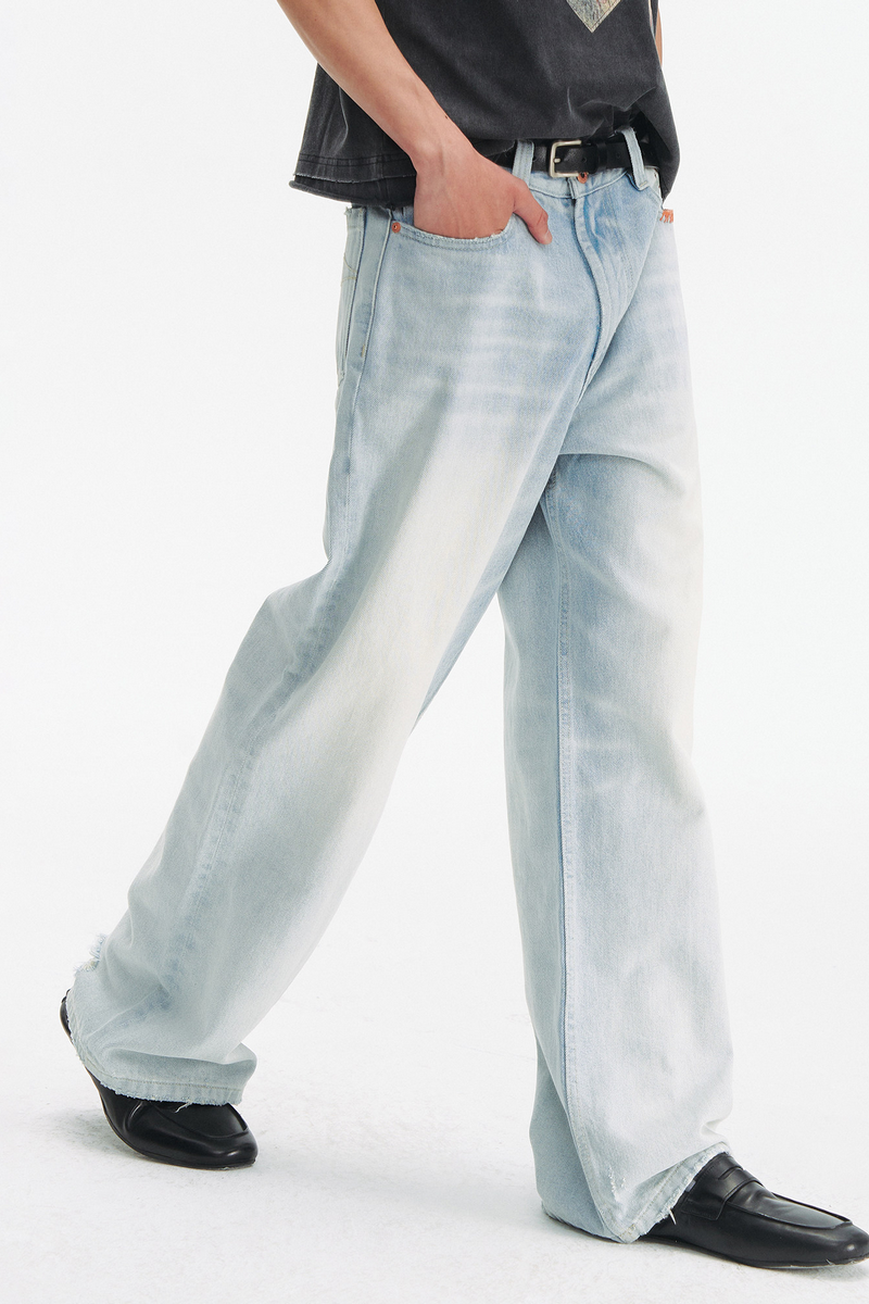 Washed Straight Jeans