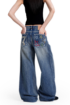 Star Embroidered Jeans