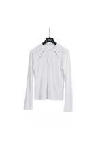 Studded Henley Long Sleeve