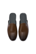 Smoked Leather Mule Clogs
