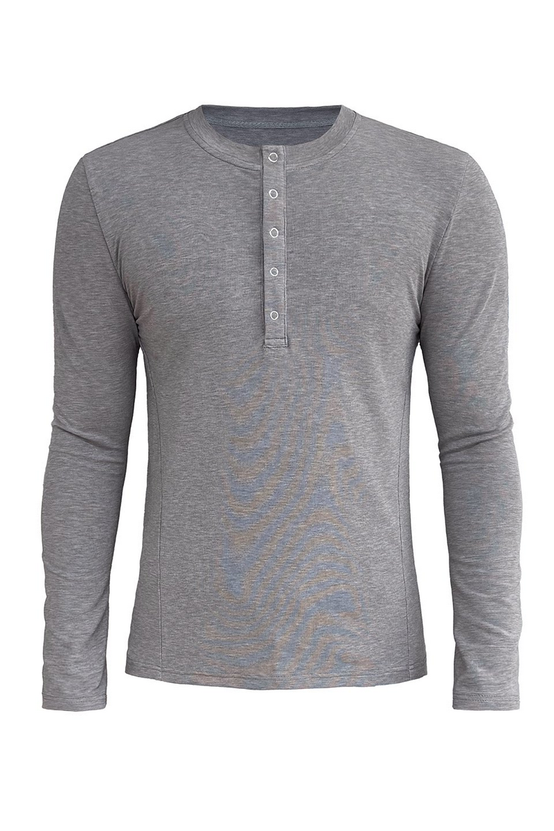 Snap Button Henley Shirt