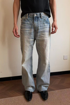 Washed Straight Leg Jeans