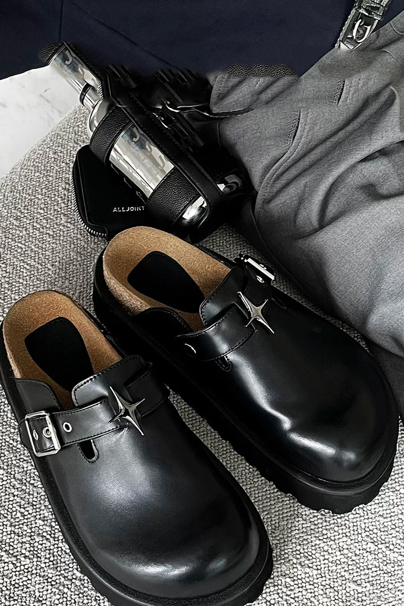Chunky Star Buckle Clog Sandals - EU Only