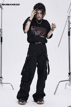 Oversized Straps Multi-Pocket Trousers