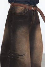 Pleated Washed Oversized Jeans - EU Only