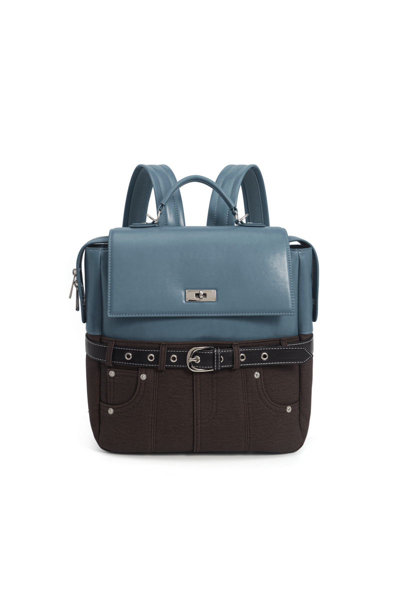Retro Colorblock Commuter Backpack