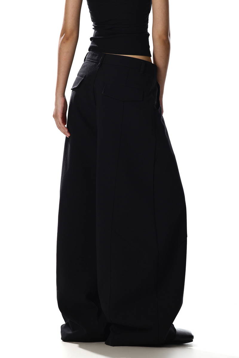 Deconstructed Curved Wide Pants