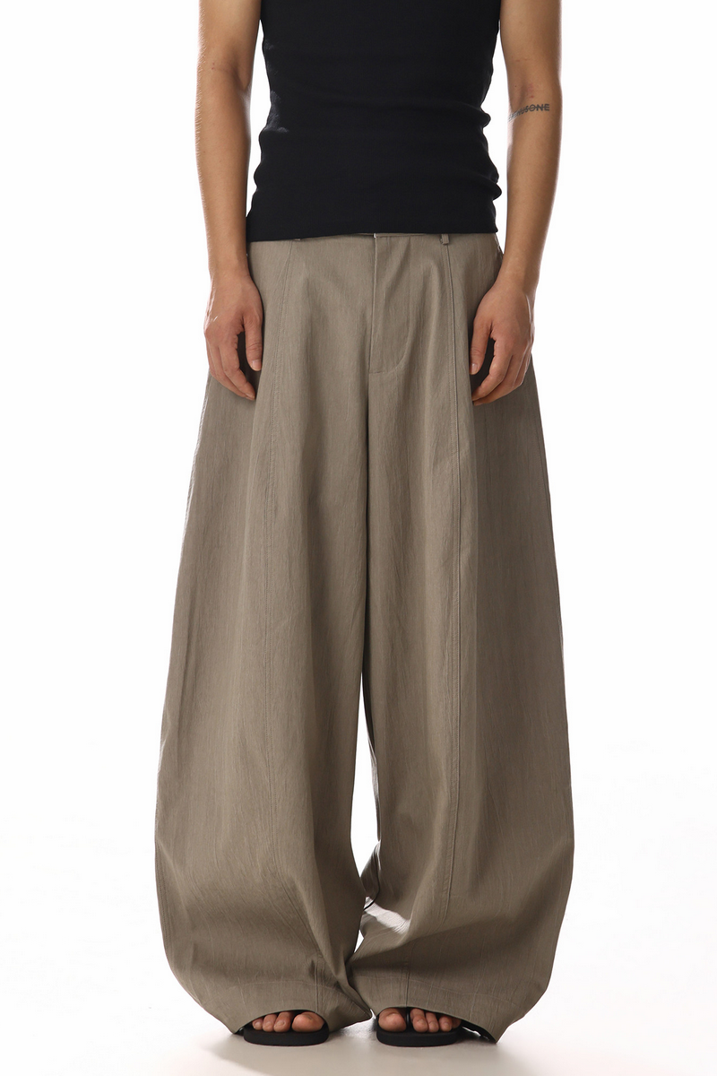 Relaxed Draped Wide Leg Trousers