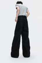 Ruched Studded Straight Jeans