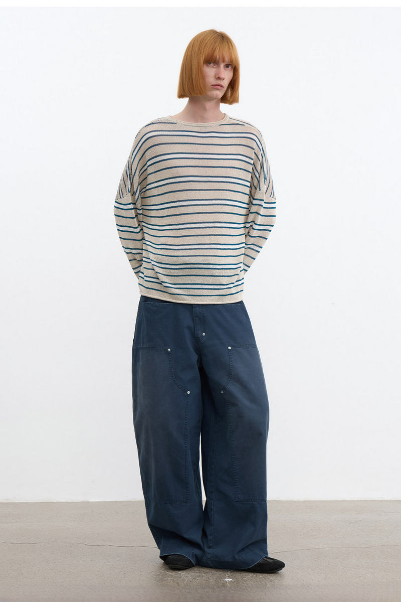 Striped Paper Yarn Sweater