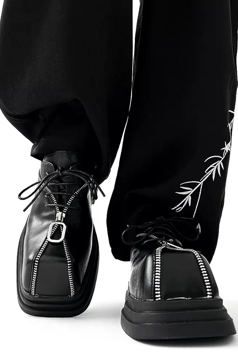 Punk Zipper Platform Derby Shoes - EU Only