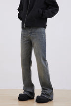 Straight Flared Washed Jeans