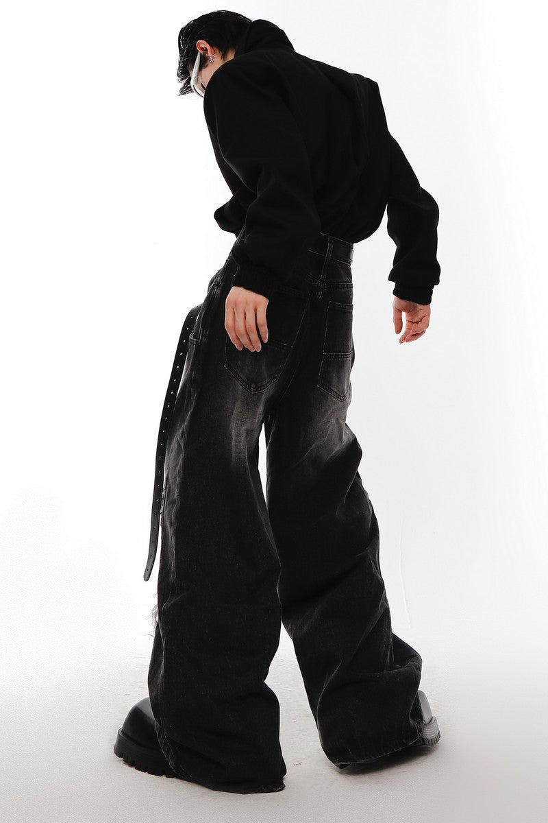 Distressed Loose Flared Jeans - EU Only