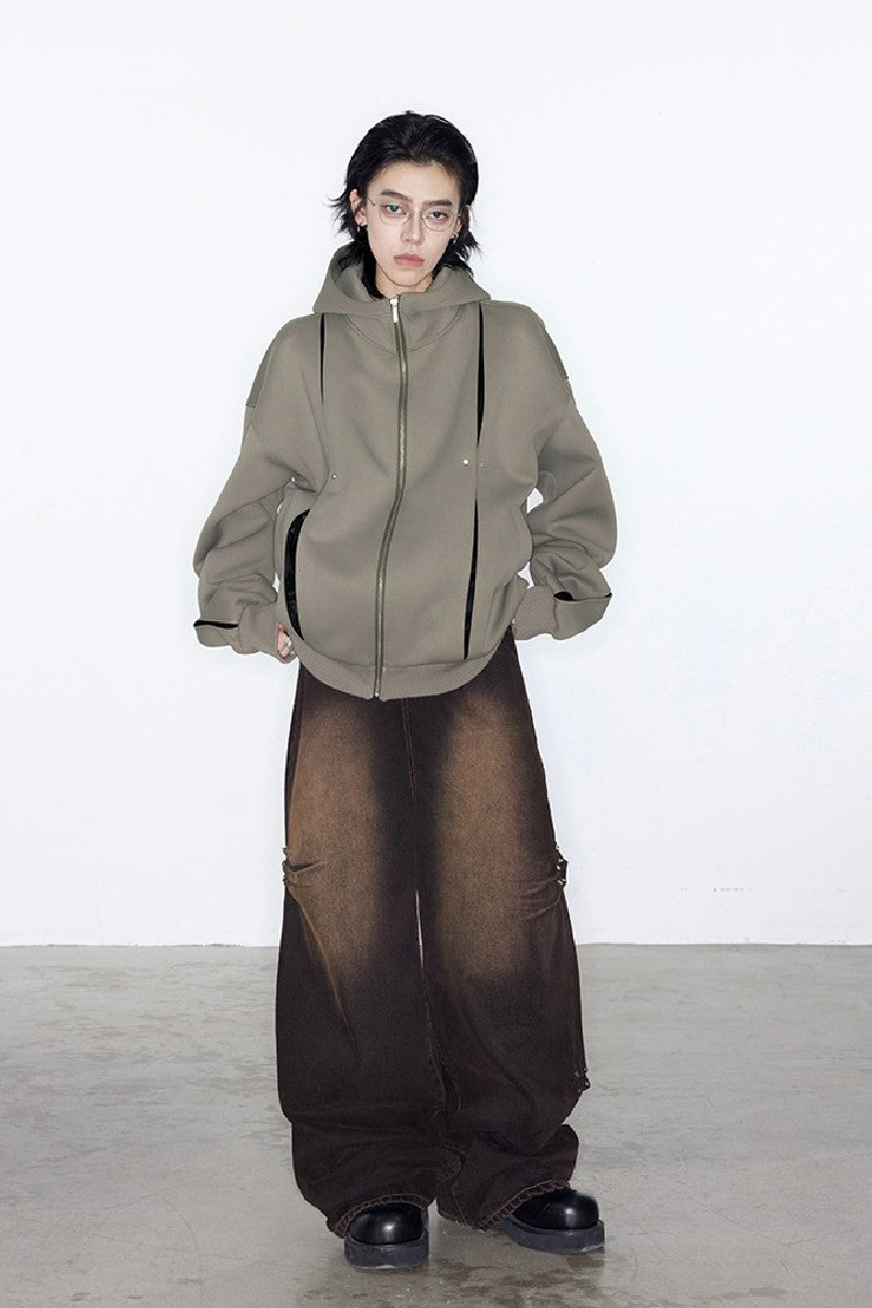 Pleated Washed Oversized Jeans - EU Only