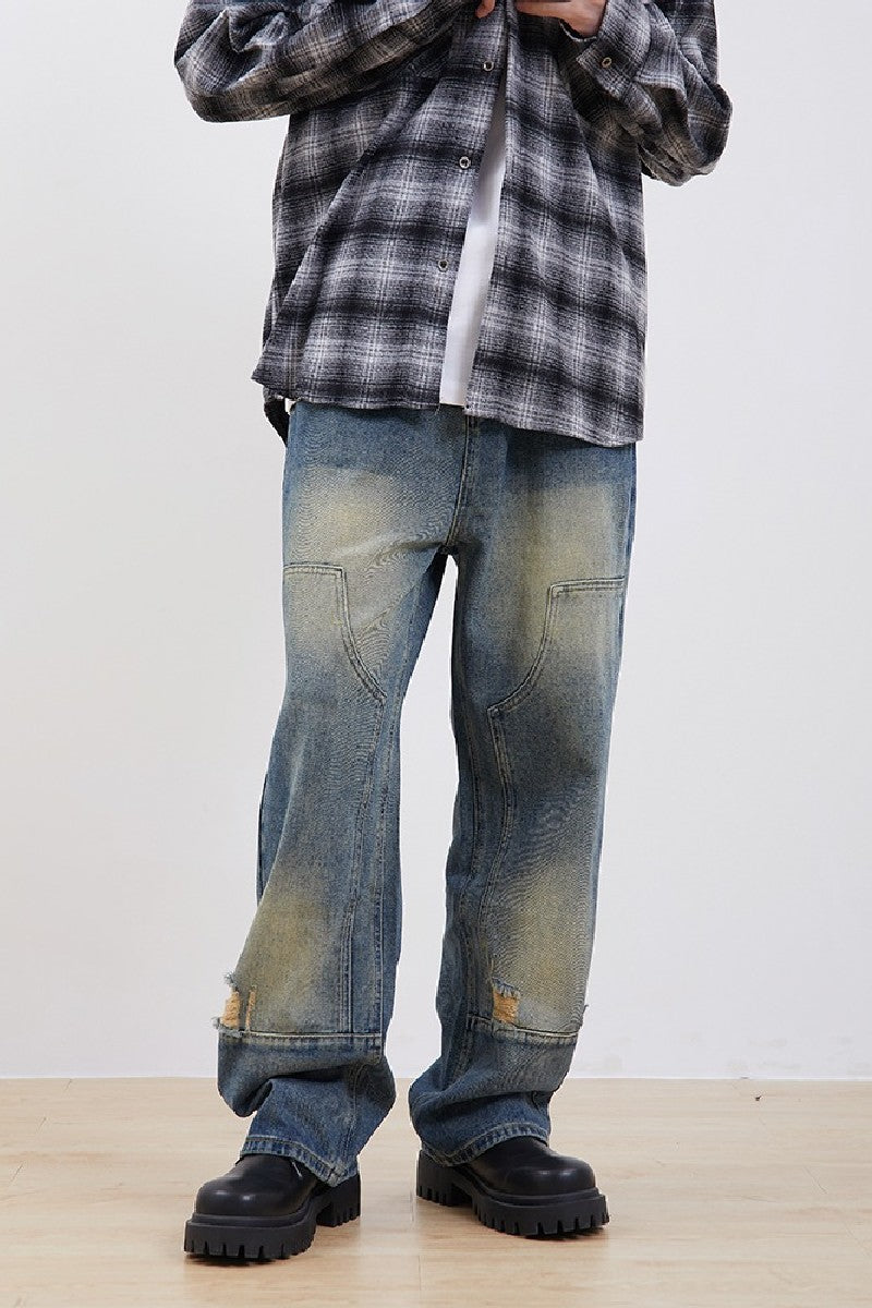 Double Knee Loose Jeans