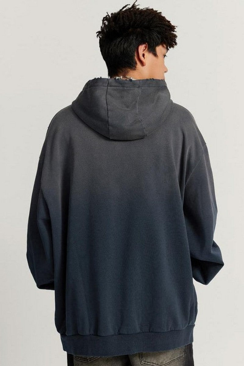 Gradient Sunfade Distressed Hoodie
