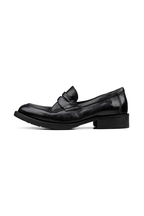 Distressed Pointed Loafer Shoes