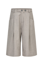 Linen Pleated Cropped Pants