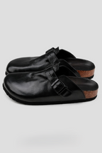 Washed Horsehide Mule Sandals