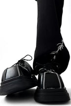 Punk Zipper Platform Derby Shoes - EU Only