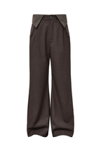 Houndstooth Wool Wide Pants