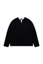 Layered V Neck Waffle Shirt