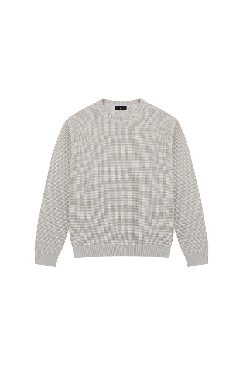 Waffle Knit Crewneck Sweater