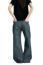 Aqua Stitch Barrel Jeans