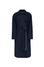 Plaid Corduroy Trench Coat