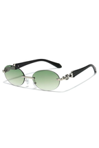 Elegant Rimless Rhinestone Oval Sunglasses
