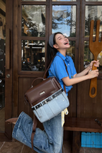 Retro Colorblock Commuter Backpack