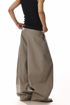Relaxed Draped Wide Leg Trousers