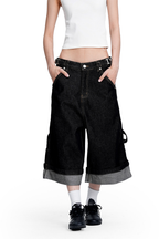 Buckle Denim Shorts
