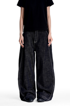 Deconstructed Raw Barrel Jeans