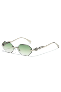 Silver Frame With Double Green Lenses