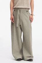 Pleated Linen Wide Pants