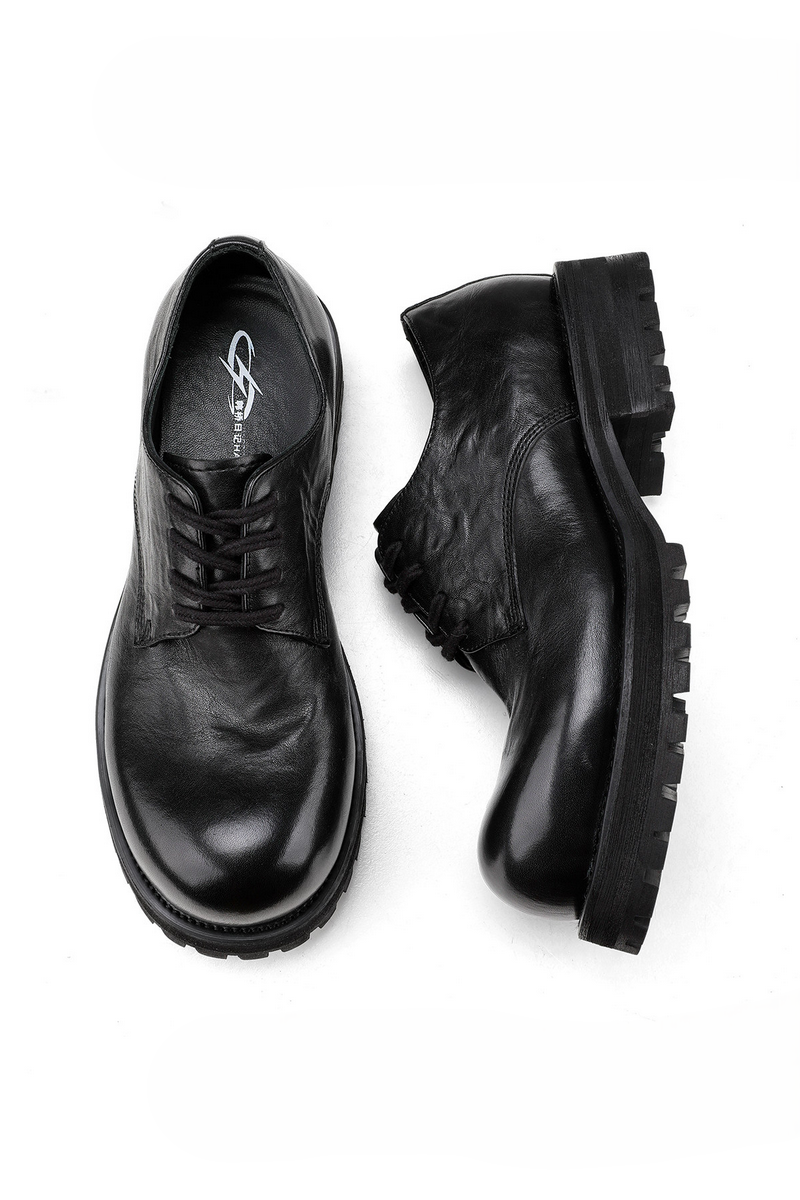 Washed Leather Derby Shoes