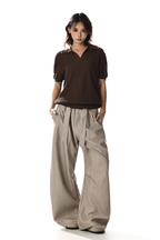 Belted Stripe Wide Pants