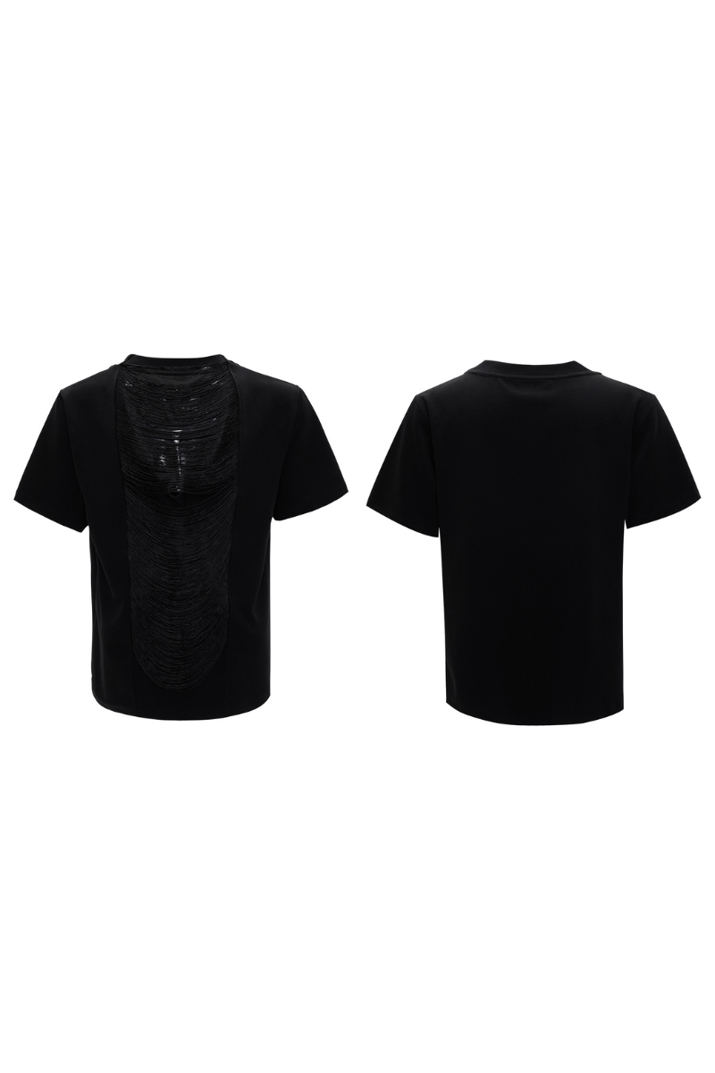Cutout V-Neck Boxy Tee